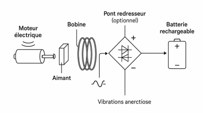 Internet des Objets (IoT) et Capteurs : Système de récupération et de conversion d’énergie vibratoire en électricité pour rechargement de batteries
