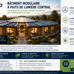 Opportunité de brevet – Bâtiment modulaire à puits de lumière central