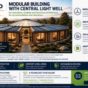 Opportunité – Bâtiment modulaire à puits de lumière central